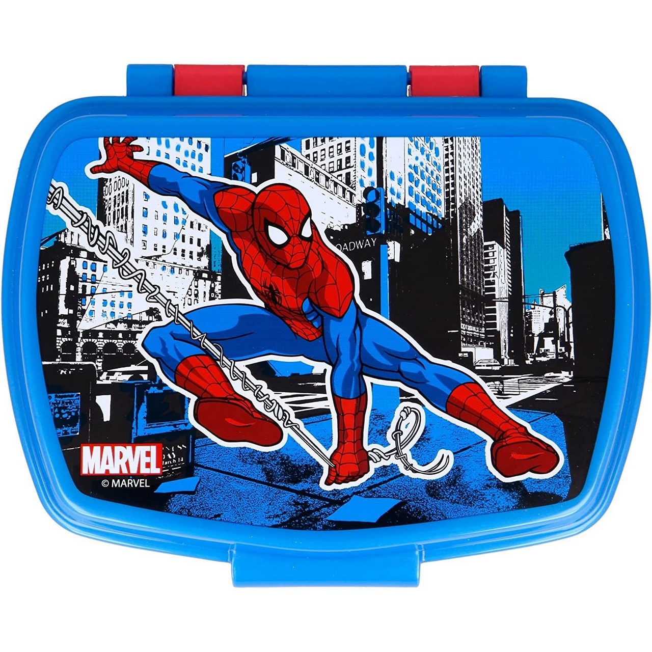 Spiderman Lunchbox lunch box, Polypropylene red / blue, 14x18 cm Af Interni